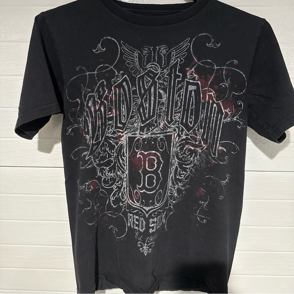 Majestic Black Boston Red Sox Graphic Tee Mens Small